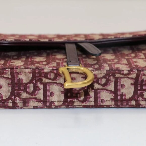CHRISTIAN DIOR Oblique Saddle Belt Bag Burgundy 05-RU-1129 - Picture 12 of 15